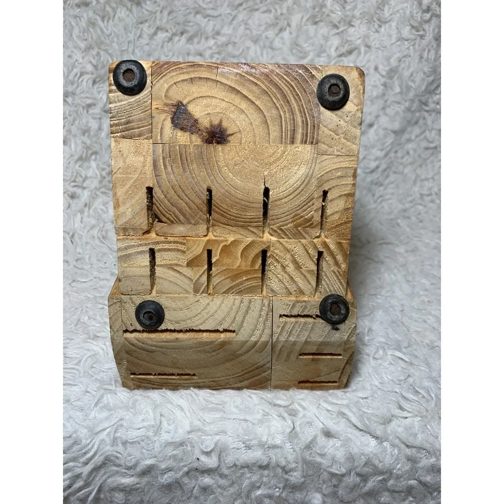 Vintage Revere Ware‎ 13 Slot Hard Wood Knife Block Clean